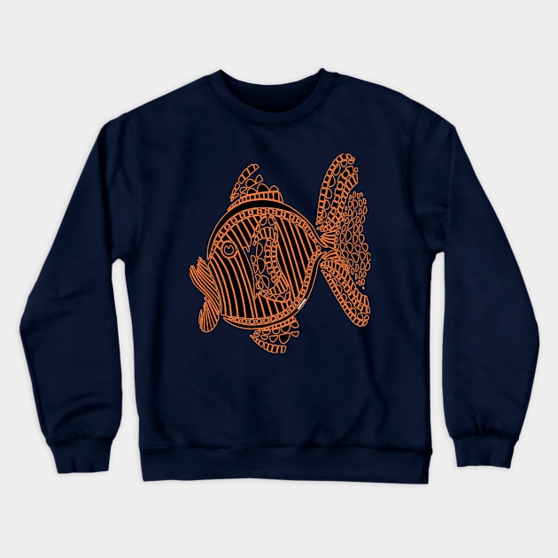 Orange and black coral fish fish color Crewneck Sweatshirt by Lebihanto